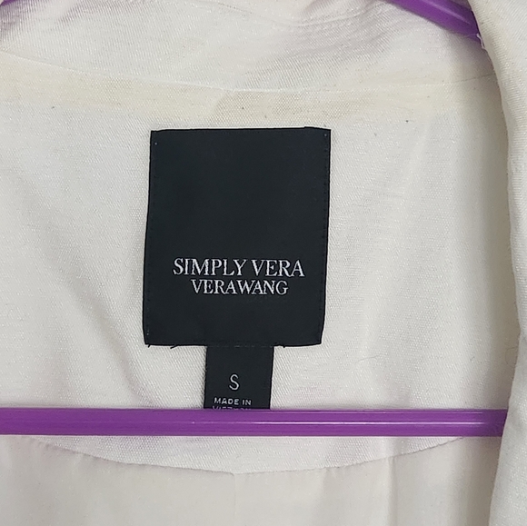 VeraWang White Relaxed Blazer, Size Small - Picture 5 of 6
